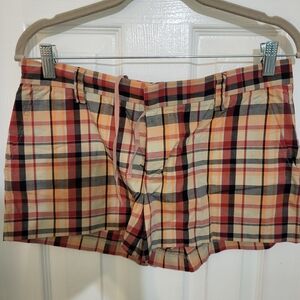 American Eagle Outfitters Plaid Shorts - Red, Orange, Blue